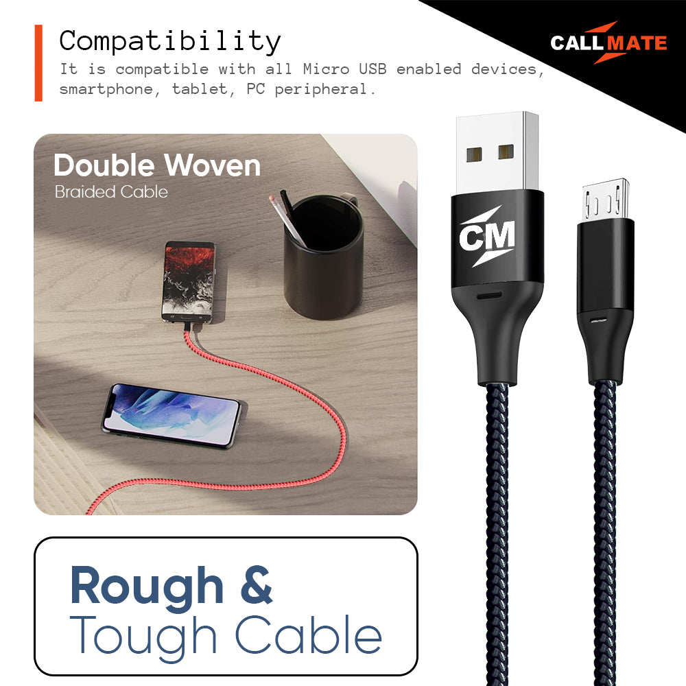 Double Woven Fabric Micro USB Cable