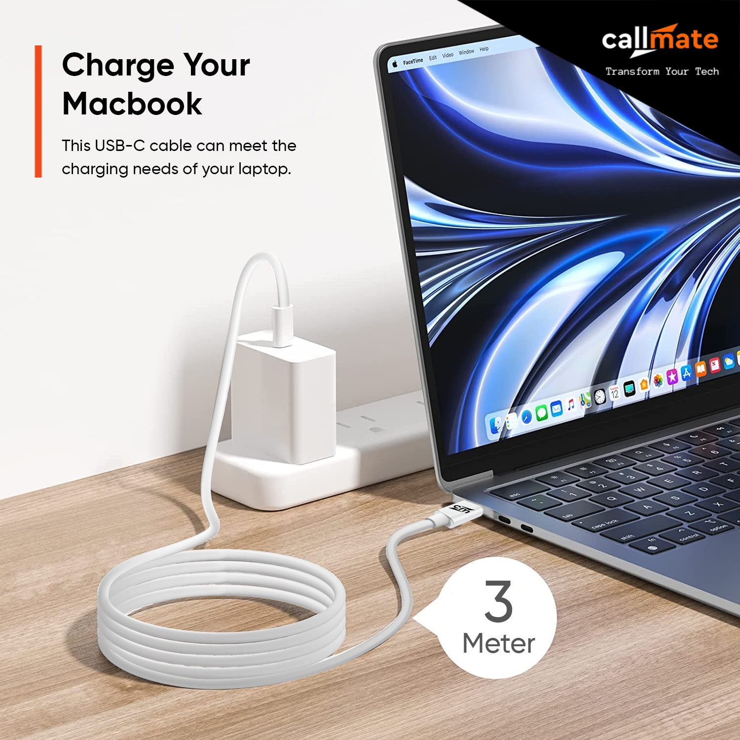 55W Type-C to Type-C Data & Charging Cable (3M)
