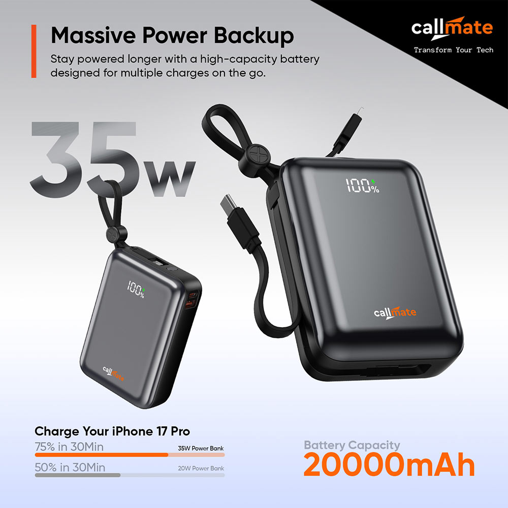 Marquee Power Bank 10000mAh with Built-in Cable