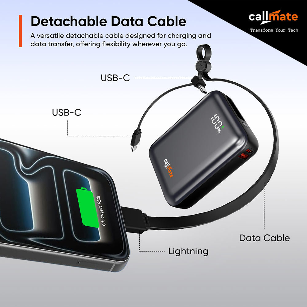 Marquee Power Bank 10000mAh with Built-in Cable