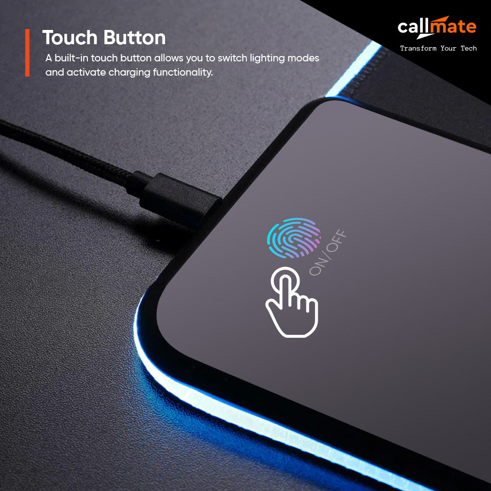 RGB Lighting Mouse Pad with 15W Wireless Charger