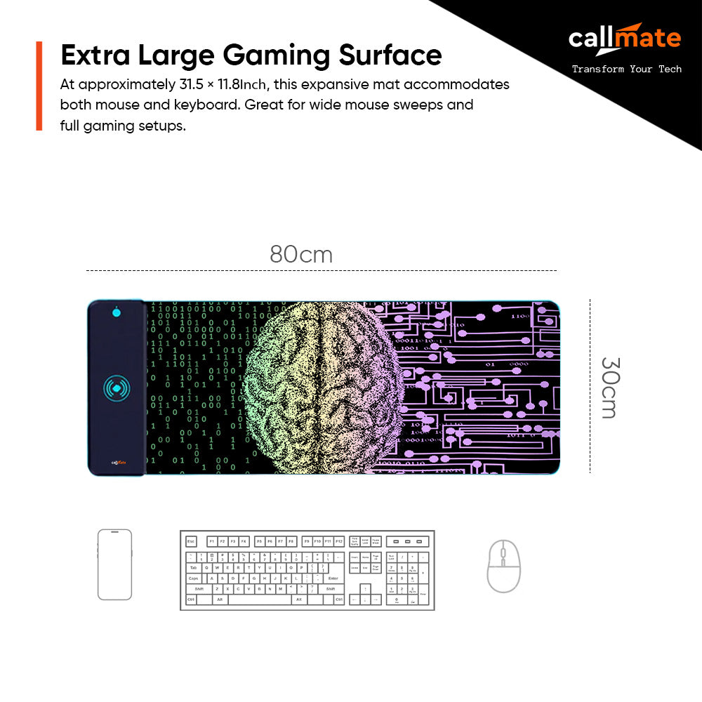 RGB Lighting Mouse Pad with 15W Wireless Charger