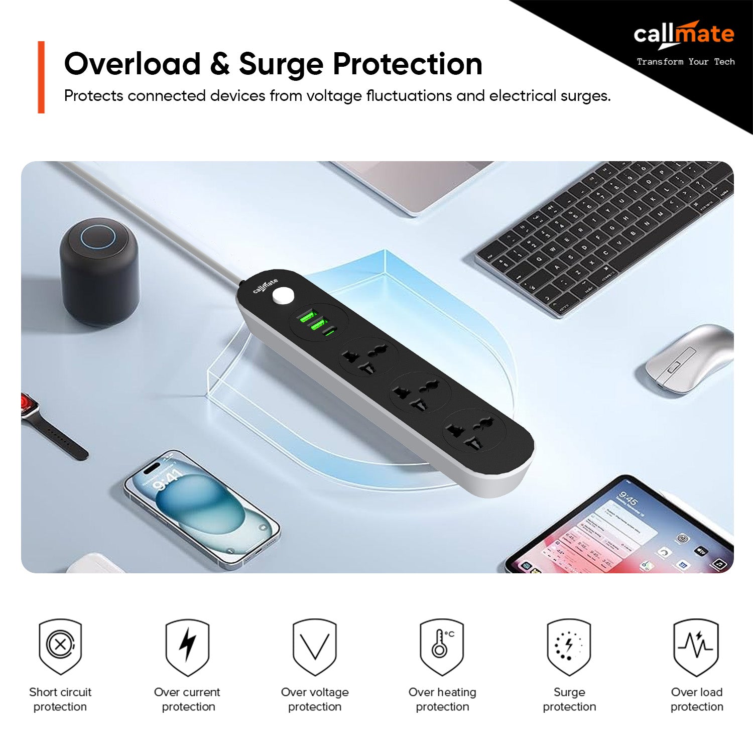 Vision: The Extension Board (3x AC Socket, 2x USB-A, 1x Type-C)