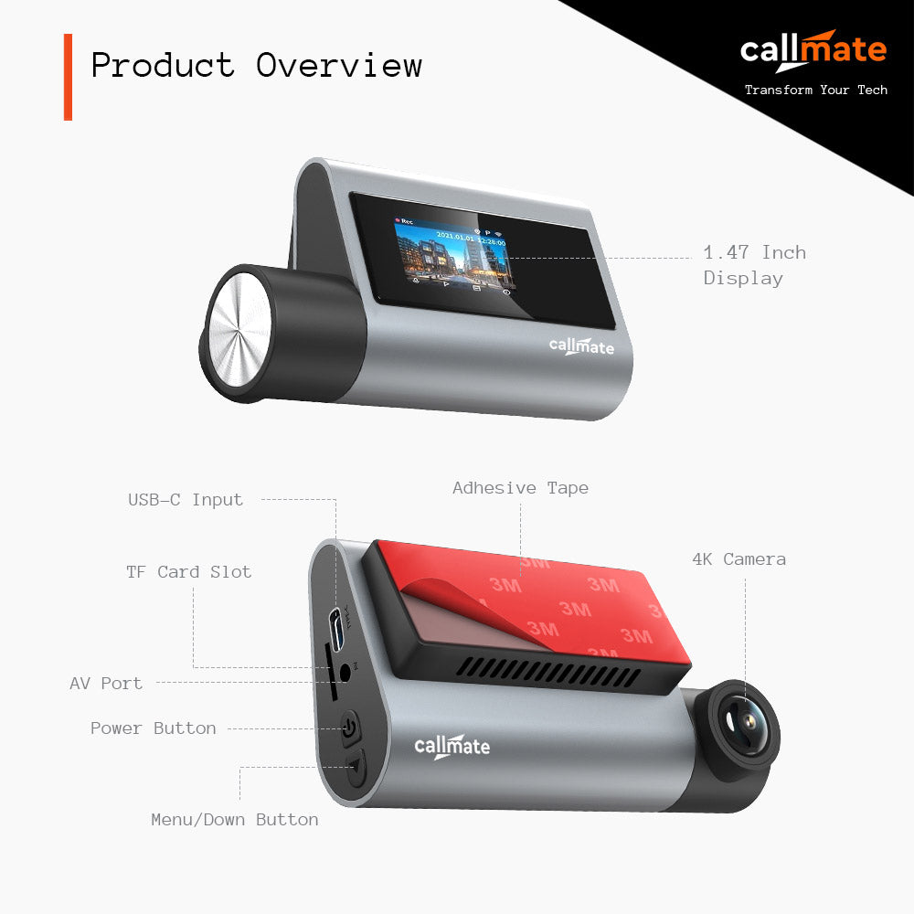 Roadvoyager: Car Dashboard Camera 4k Ultra HD with Back Camera