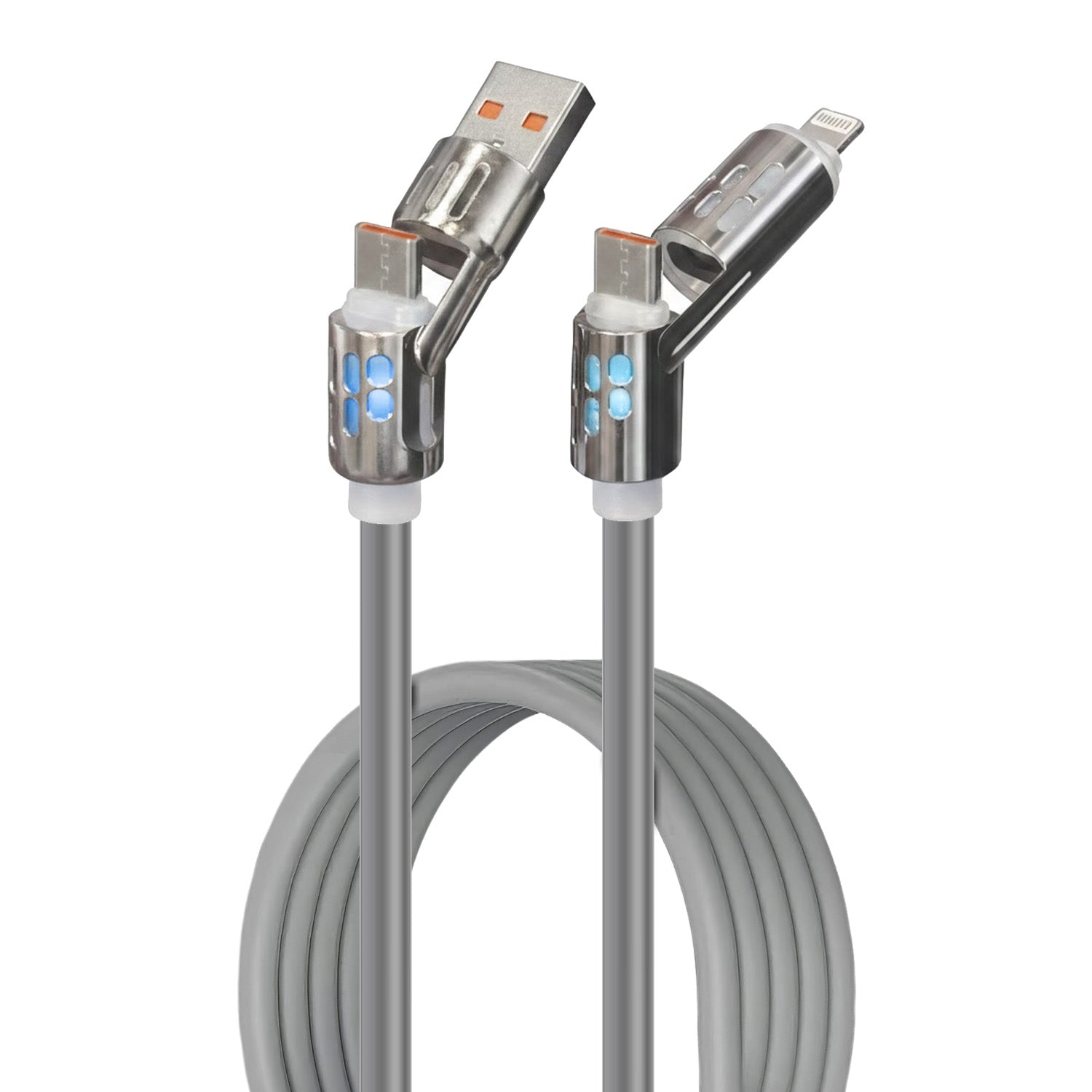 4 in 1 Metal Cable (65W, 1 Meter) (Lightning Connector)