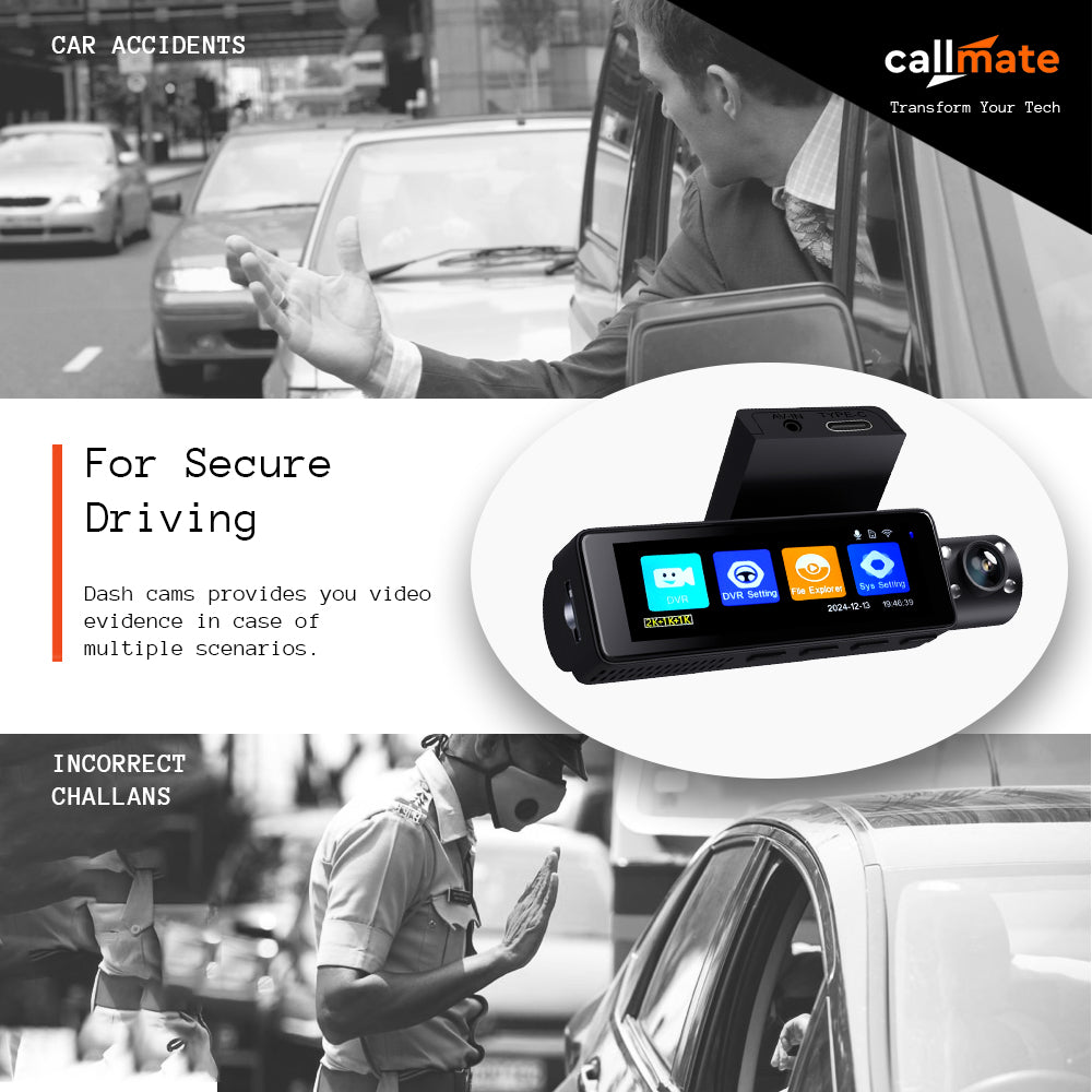 Roadventurer: Car Dashboard Camera 2k QHD with Back Camera