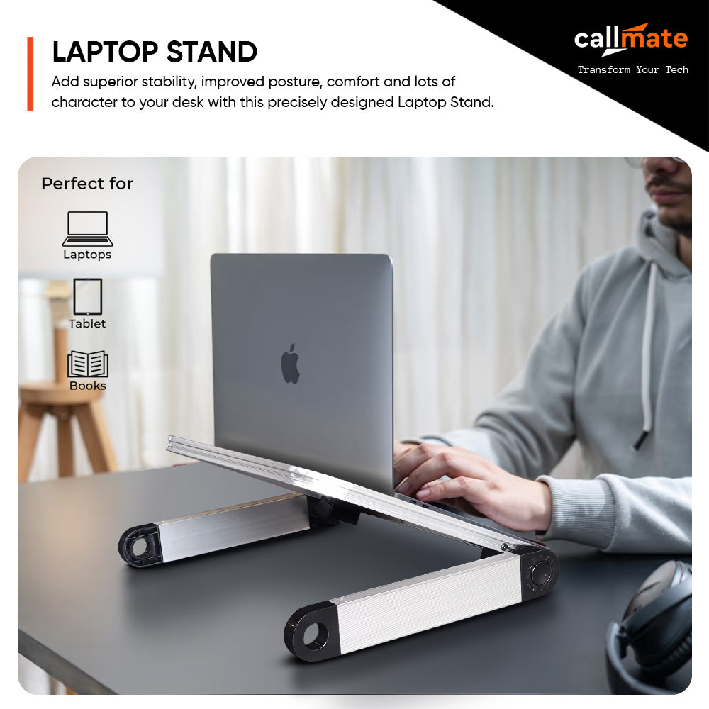Portable Aluminum Laptop Stand (Silver)