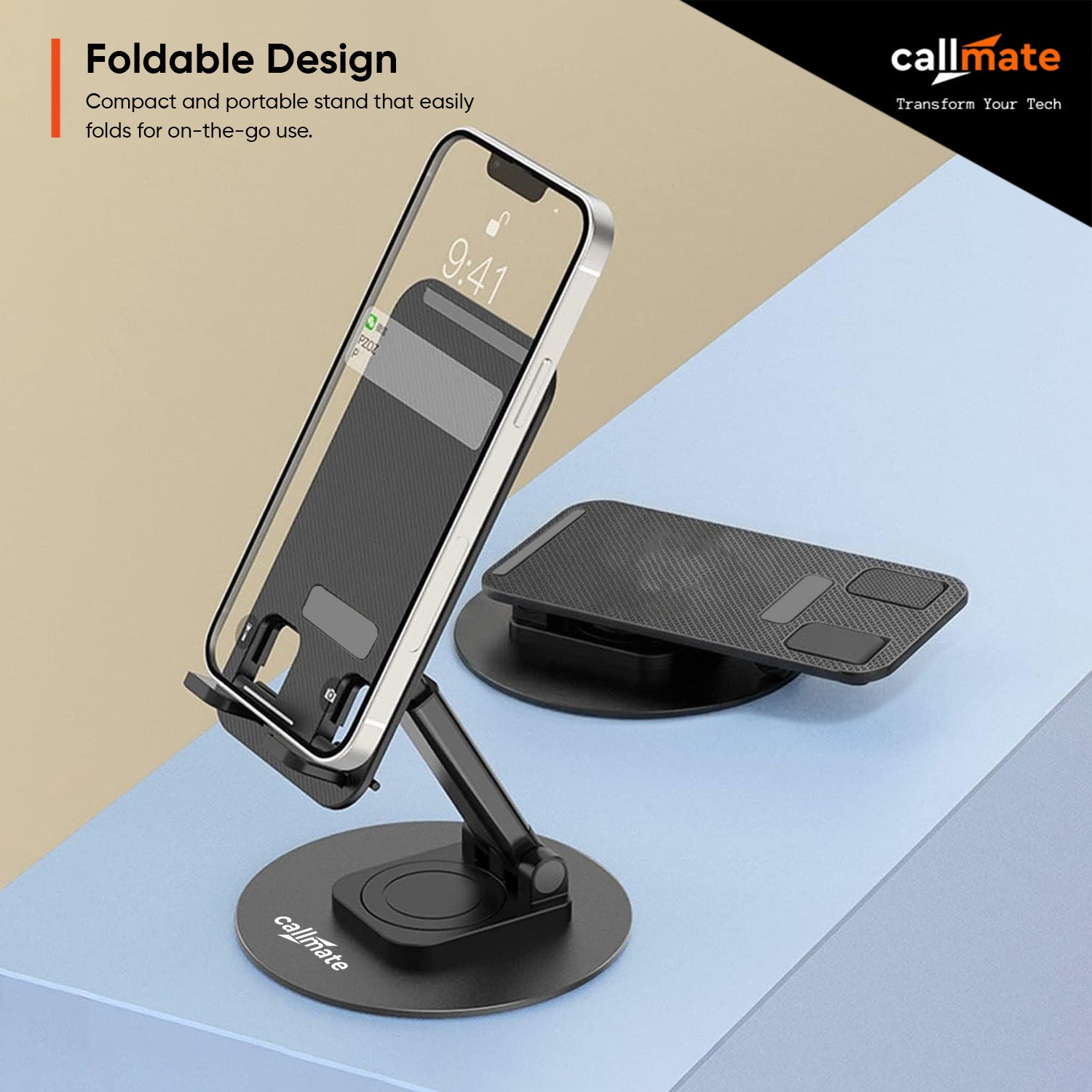 Foldable & Portable Mobile Holder (360° Rotation)