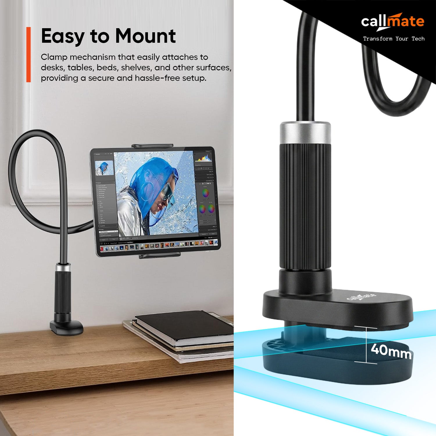 Gooseneck Tablet Stand (360°)