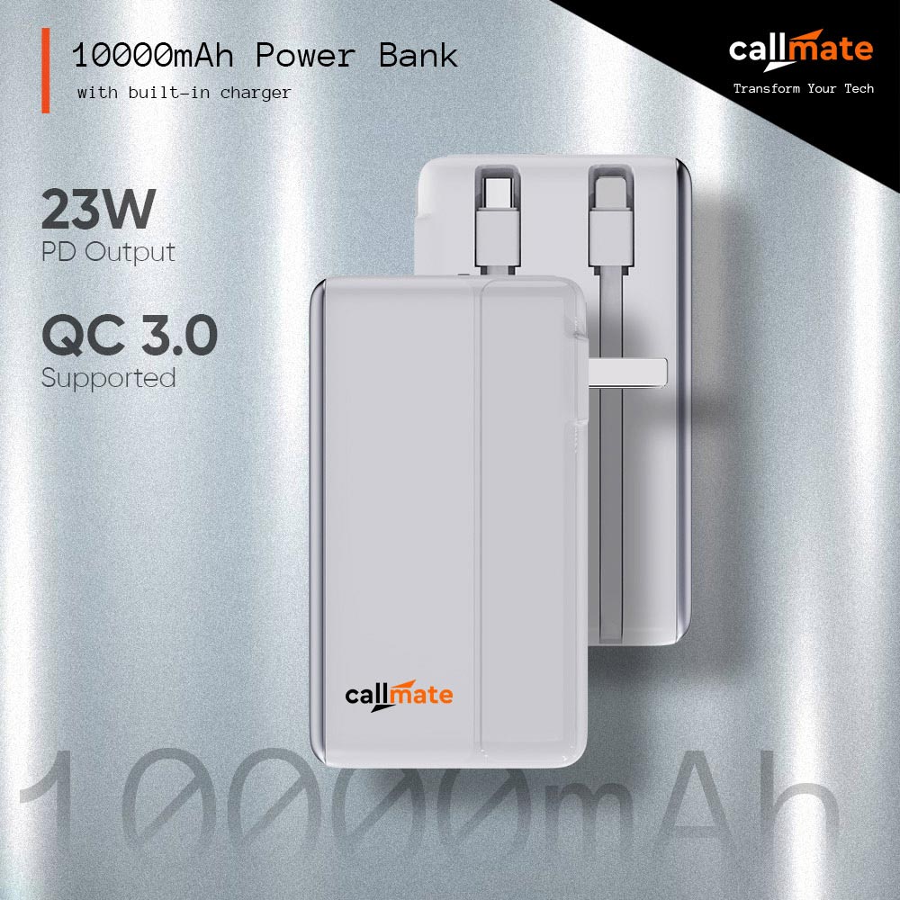 Unicharge : The Wall Charger & 10000mAh Power Bank (White)