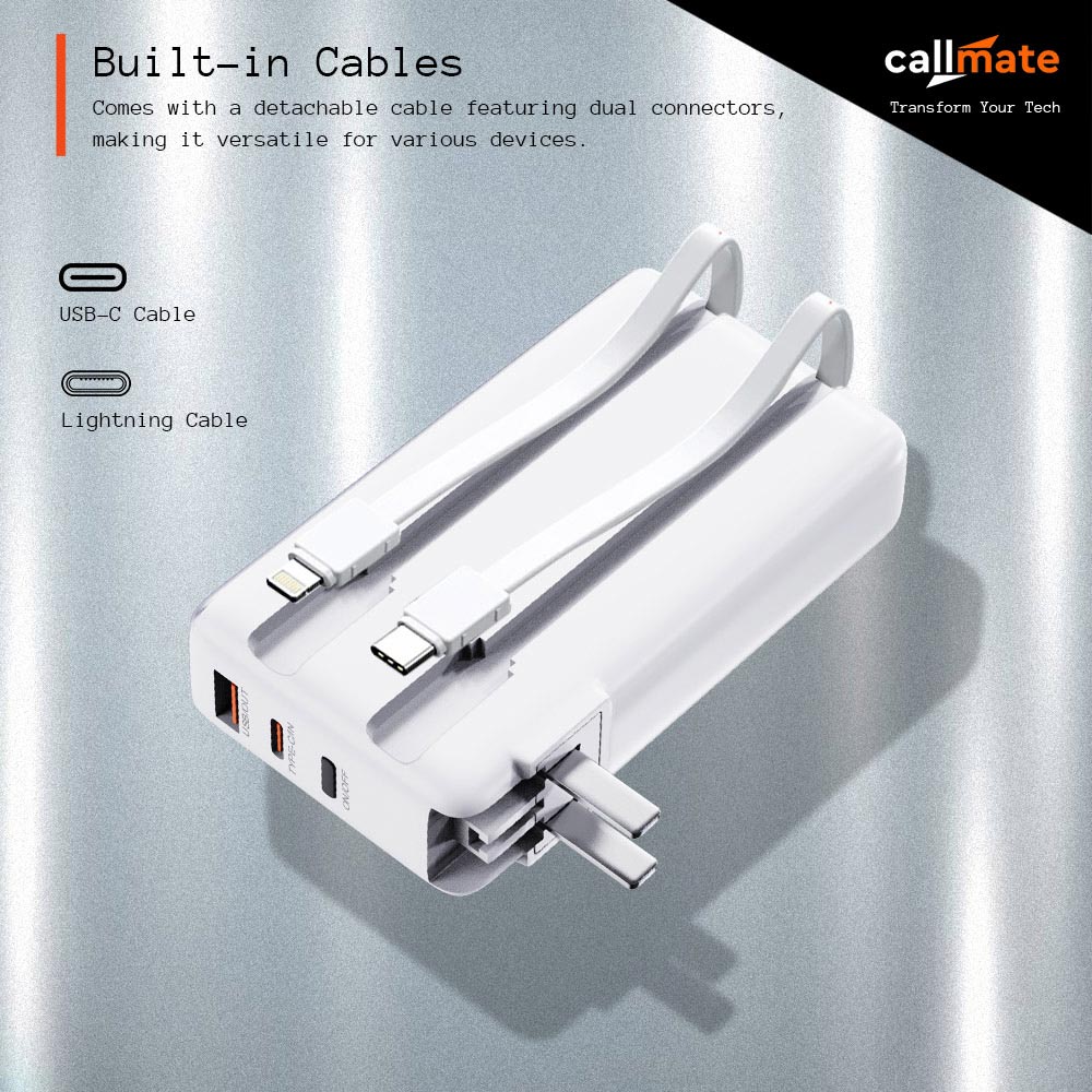 Unicharge : The Wall Charger & 10000mAh Power Bank (White)