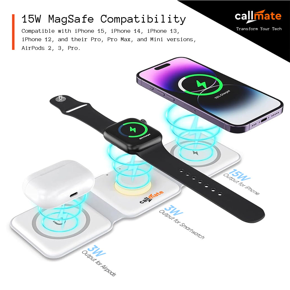 TriCharge: 3-in-1 Magnetic Wireless Charger