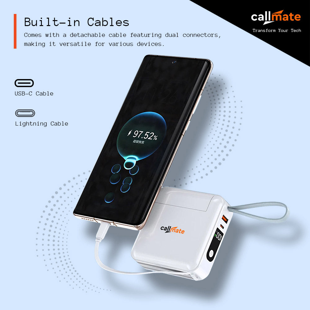 Globetrotter : The Wall Charger & 10000mAh Power Bank (White)