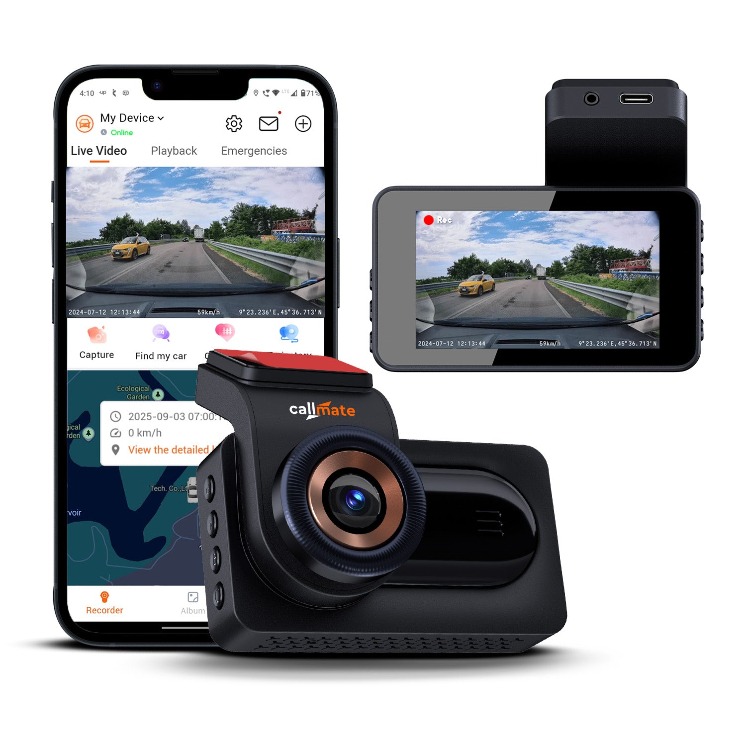 Roadmarshal - 4G Live Stream: Car Dashboard Camera 2k